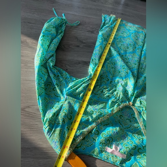 Victorias Secret Green and Gold Trim Paisley Caftan Tunic - Picture 10 of 11